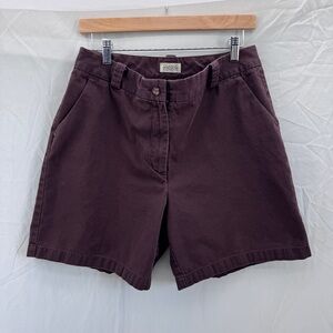 Classic Elements Vintage High-Rise Cotton Shorts Brown Women's Size 12